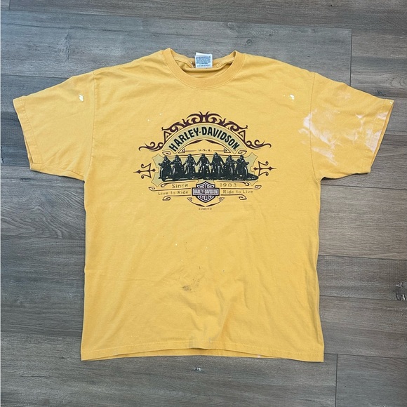 Harley-Davidson Mustard Short Sleeve Tee - Picture 1 of 6